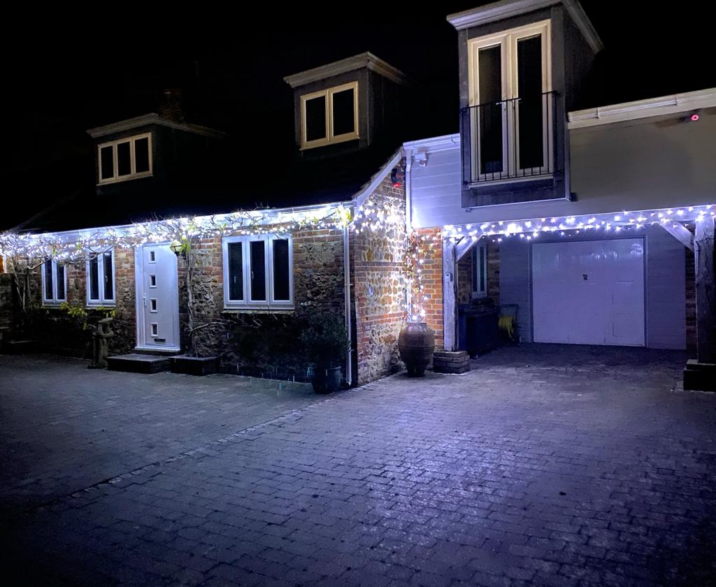 Barton Manor Gatehouse Christmas lights